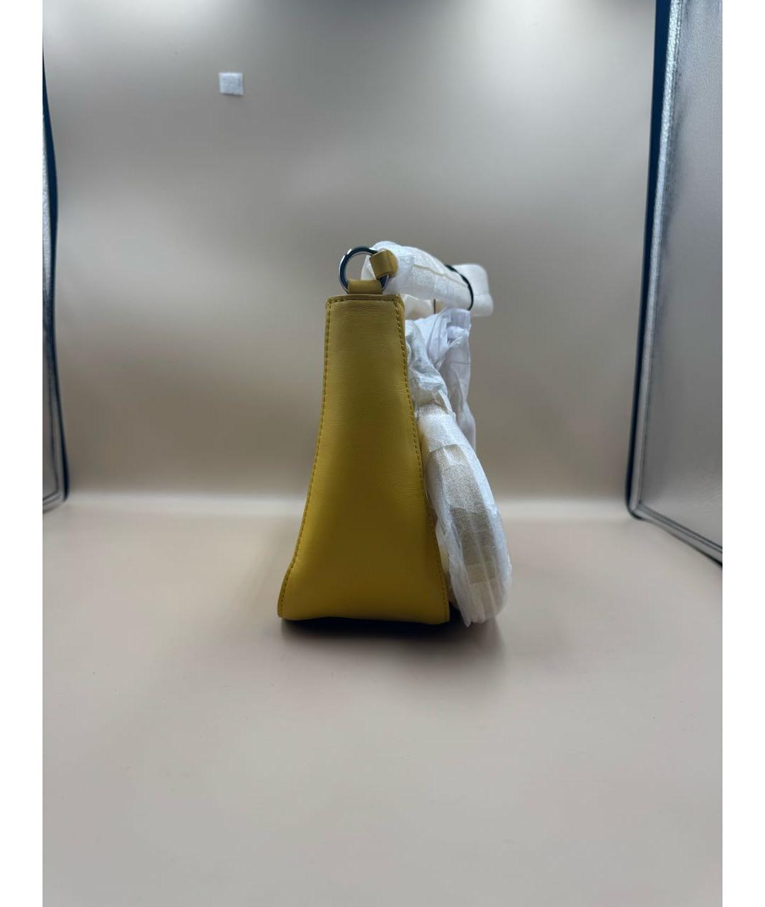 DKNY Желтая кожаная сумка через плечо, фото 3