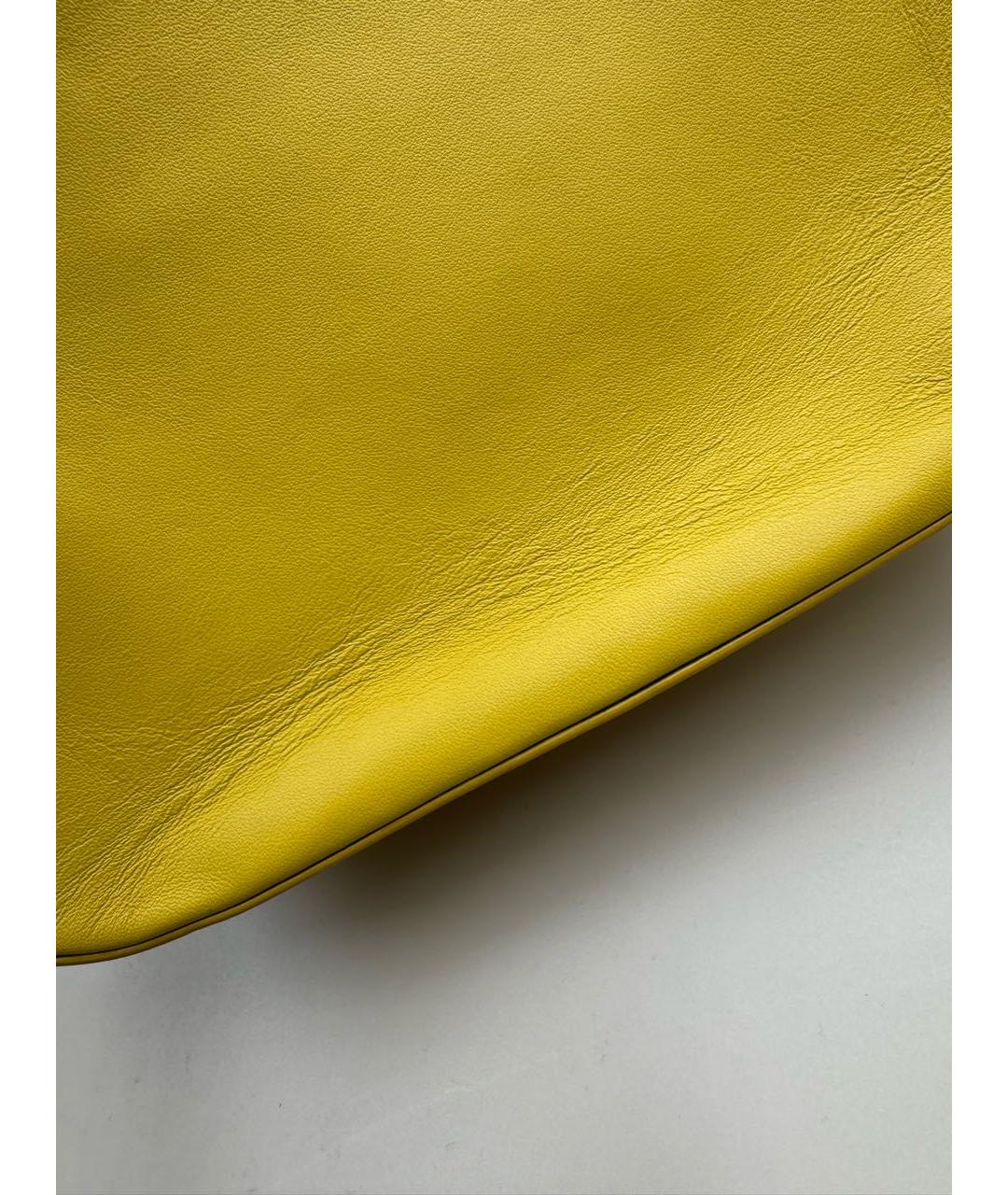 DKNY Желтая кожаная сумка через плечо, фото 6