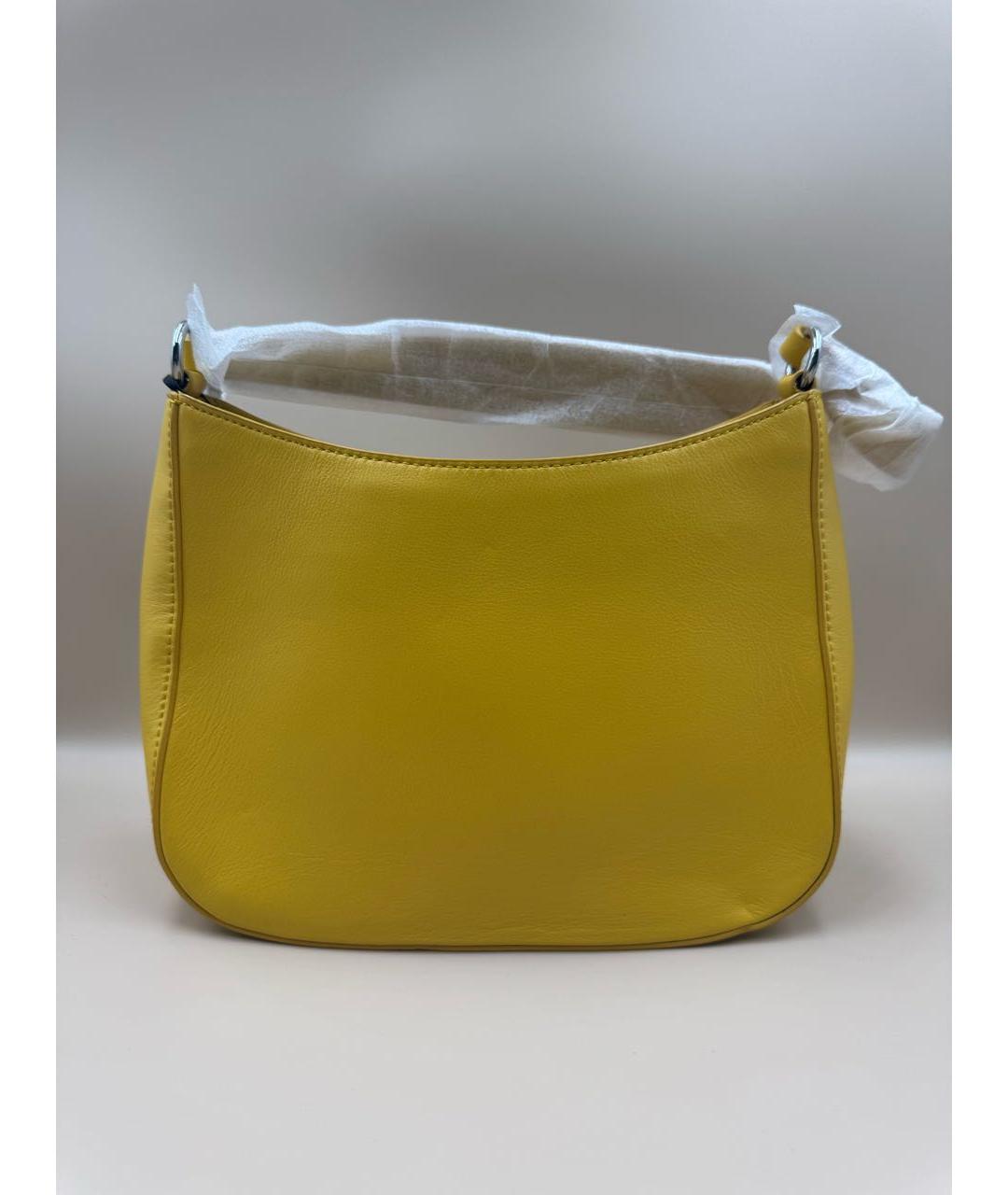 DKNY Желтая кожаная сумка через плечо, фото 2