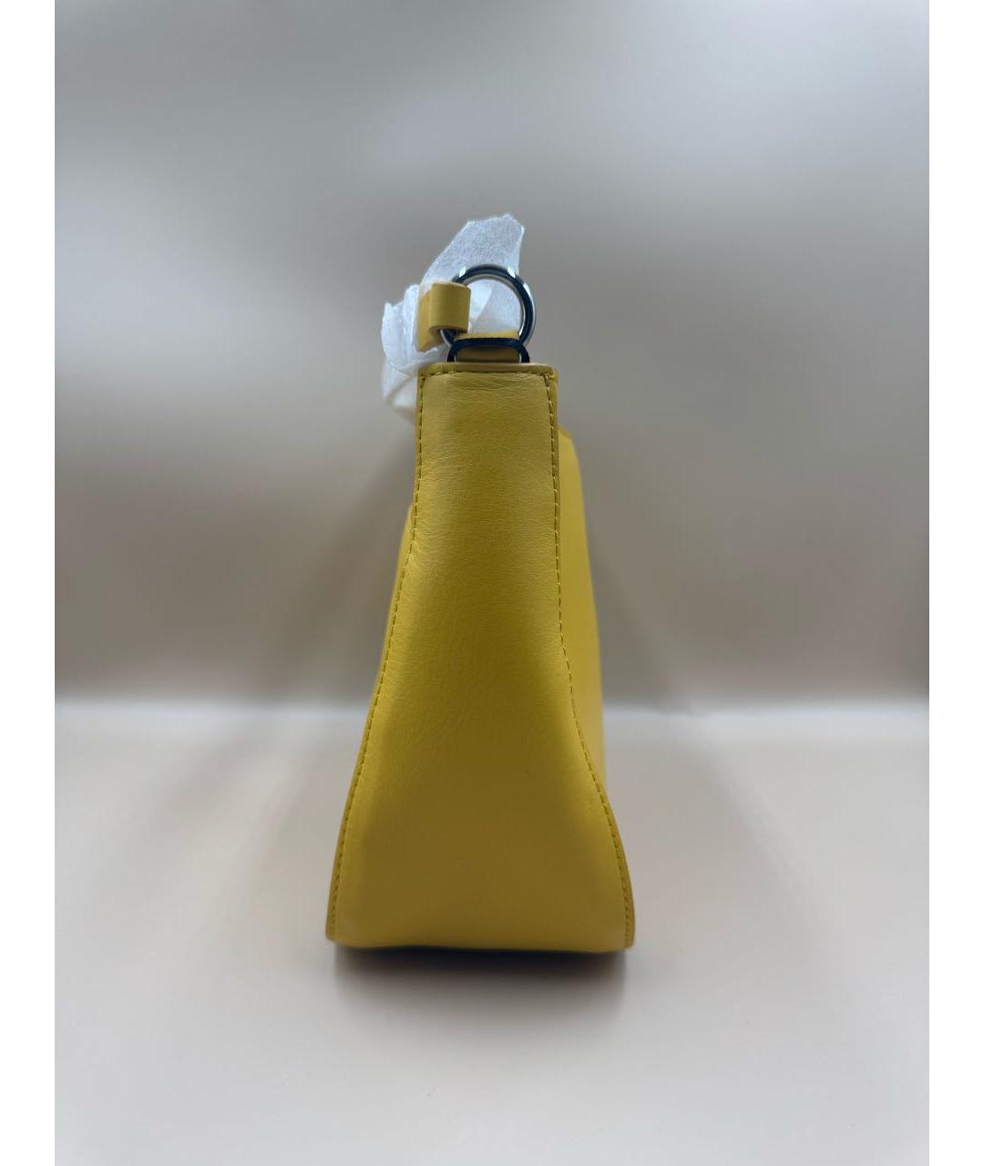 DKNY Желтая кожаная сумка через плечо, фото 3