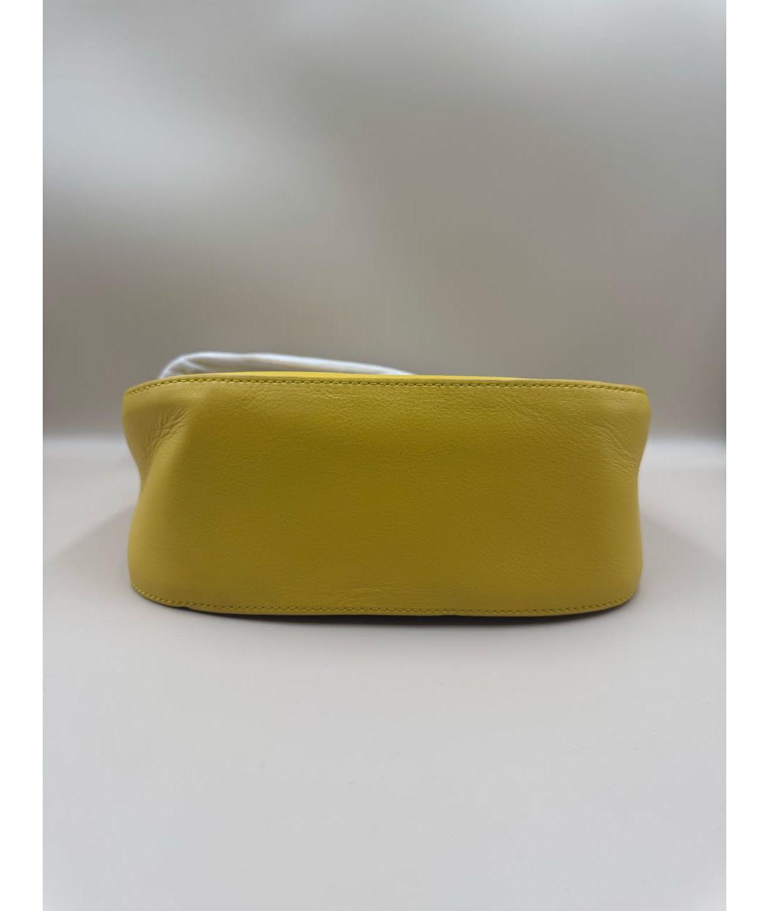 DKNY Желтая кожаная сумка через плечо, фото 5