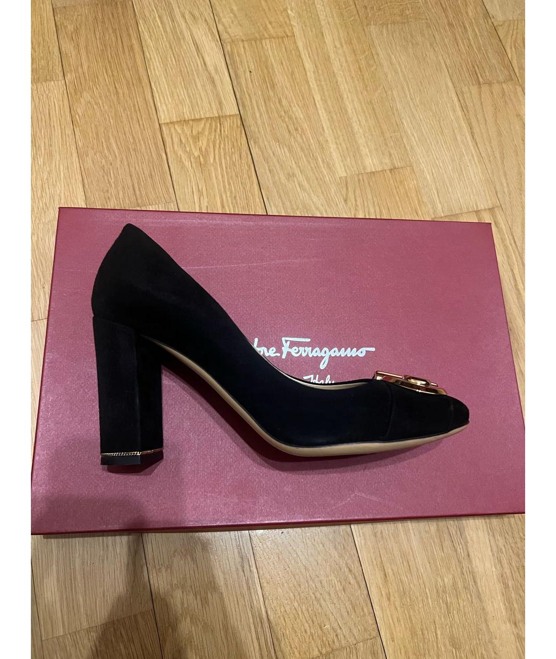 FERRAGAMO Черные туфли из искусственной кожи, фото 6