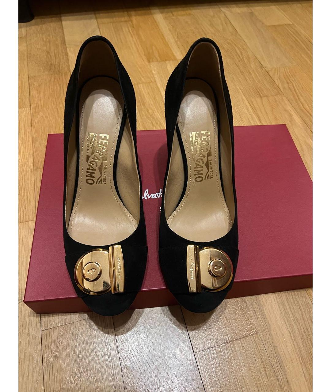 FERRAGAMO Черные туфли из искусственной кожи, фото 2