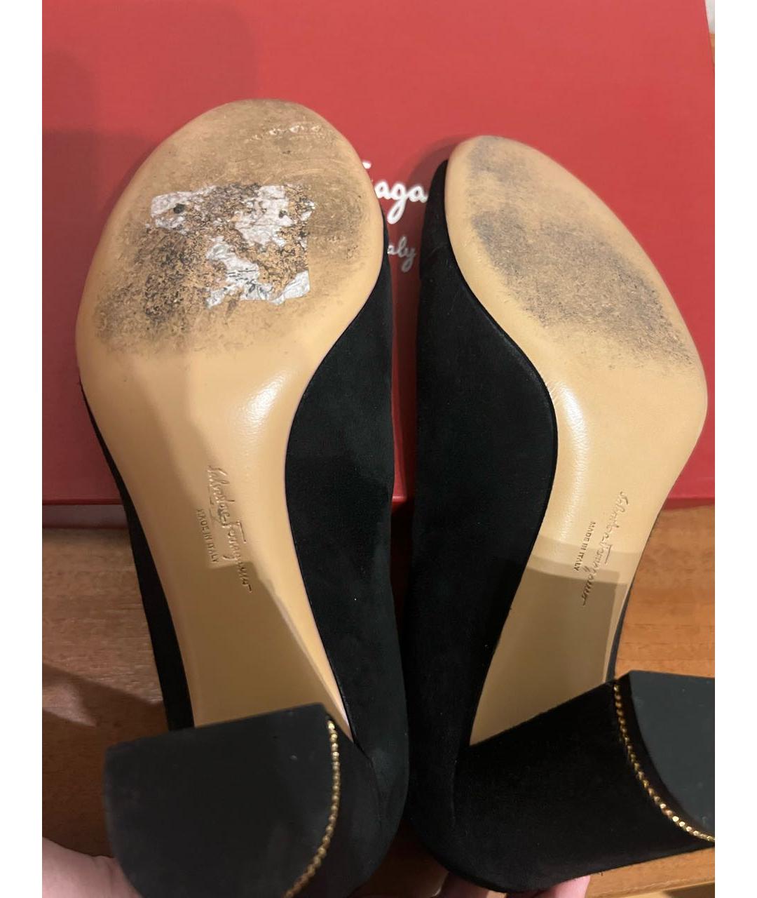 FERRAGAMO Черные туфли из искусственной кожи, фото 5