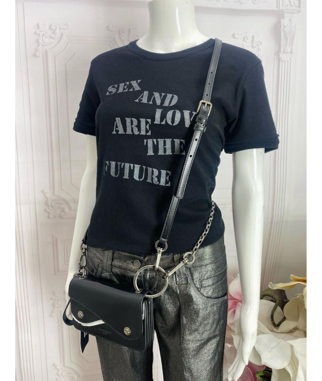 DOLCE&GABBANA Черная кожаная сумка через плечо, фото 5