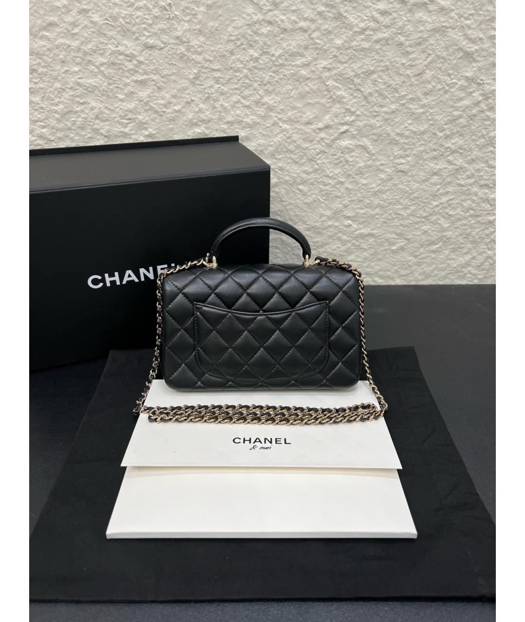 CHANEL Черная кожаная сумка через плечо, фото 2