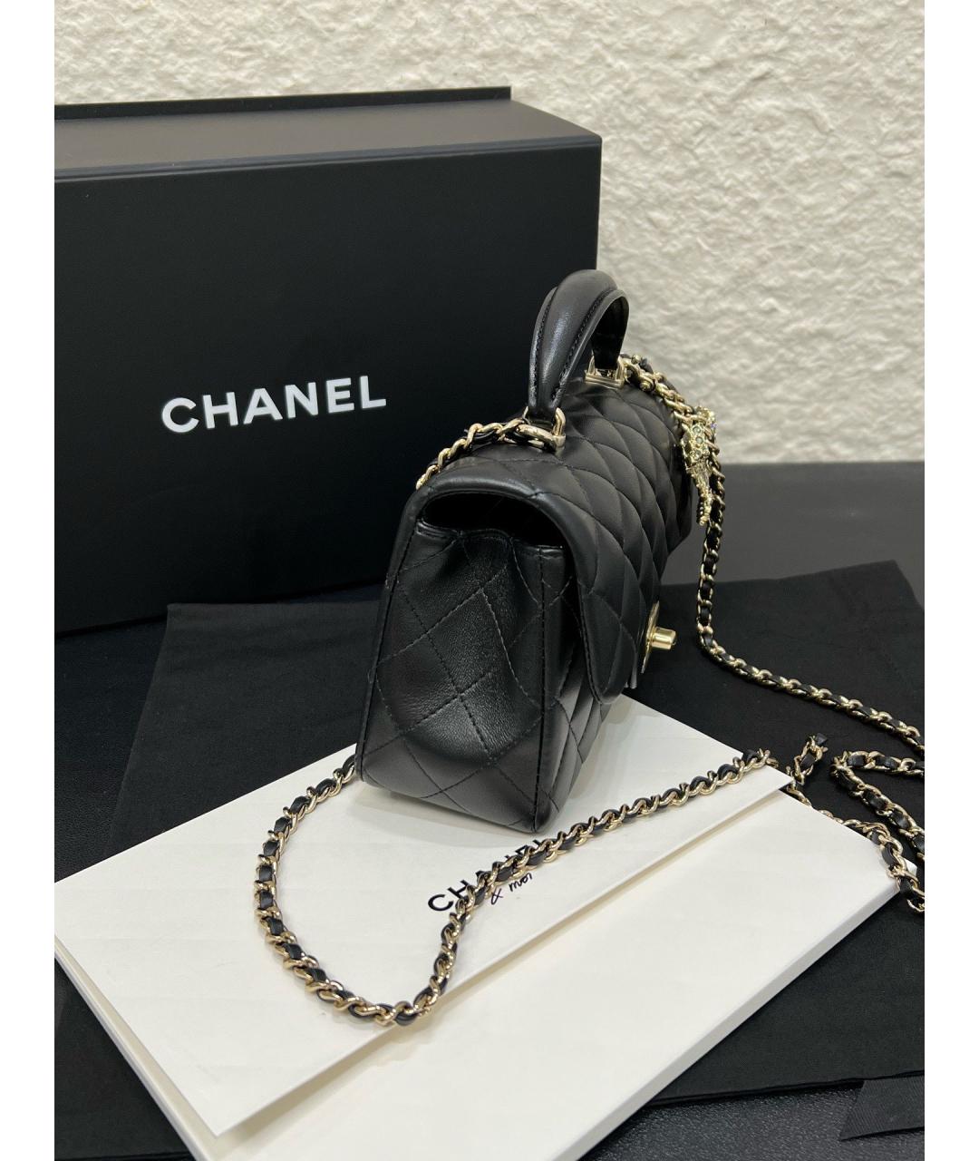 CHANEL Черная кожаная сумка через плечо, фото 3