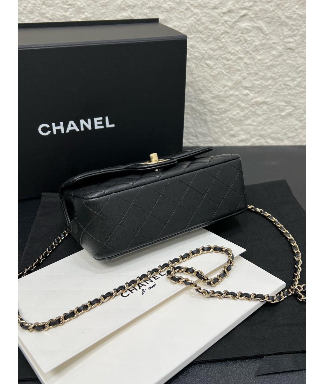 CHANEL Черная кожаная сумка через плечо, фото 5