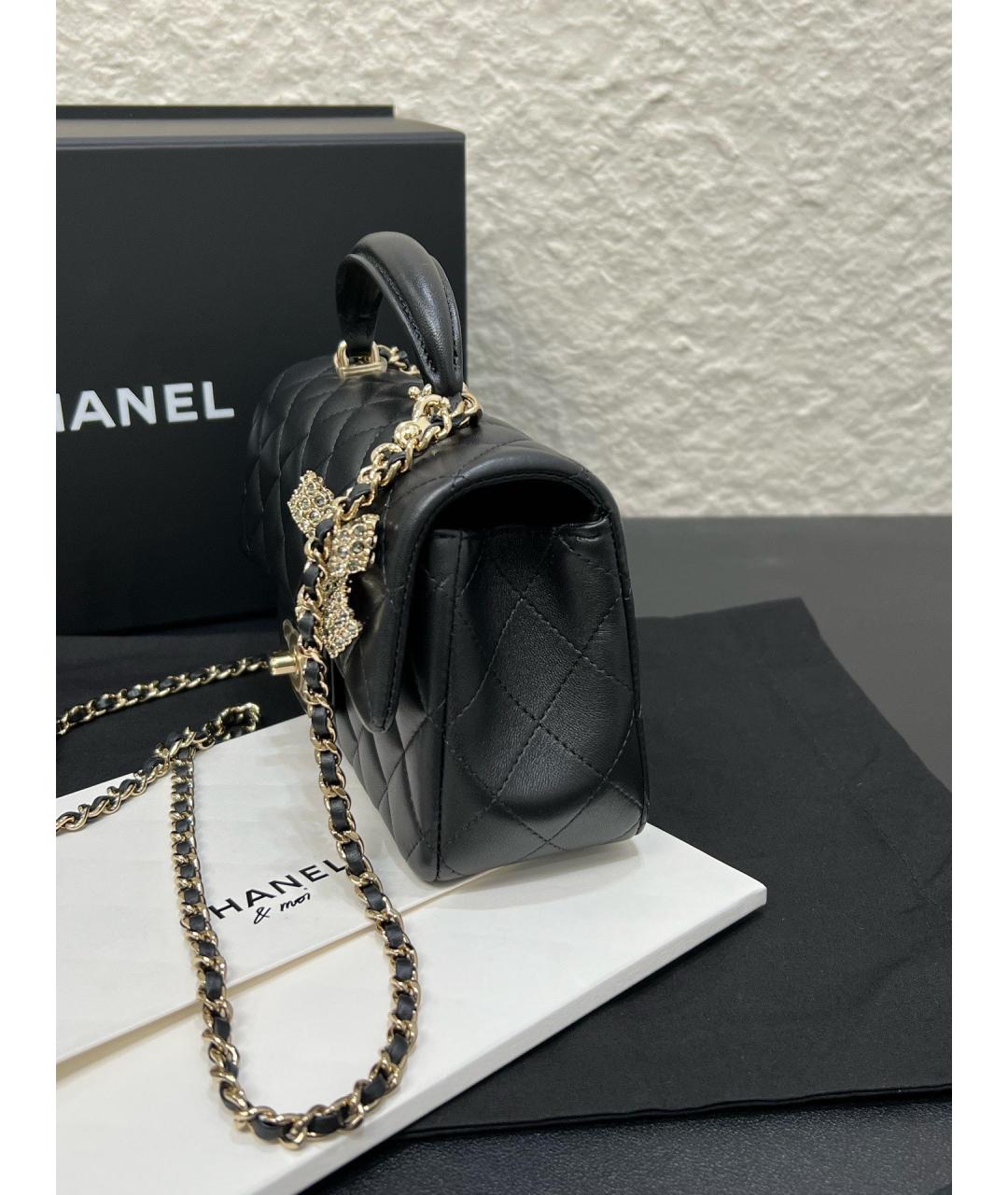 CHANEL Черная кожаная сумка через плечо, фото 4