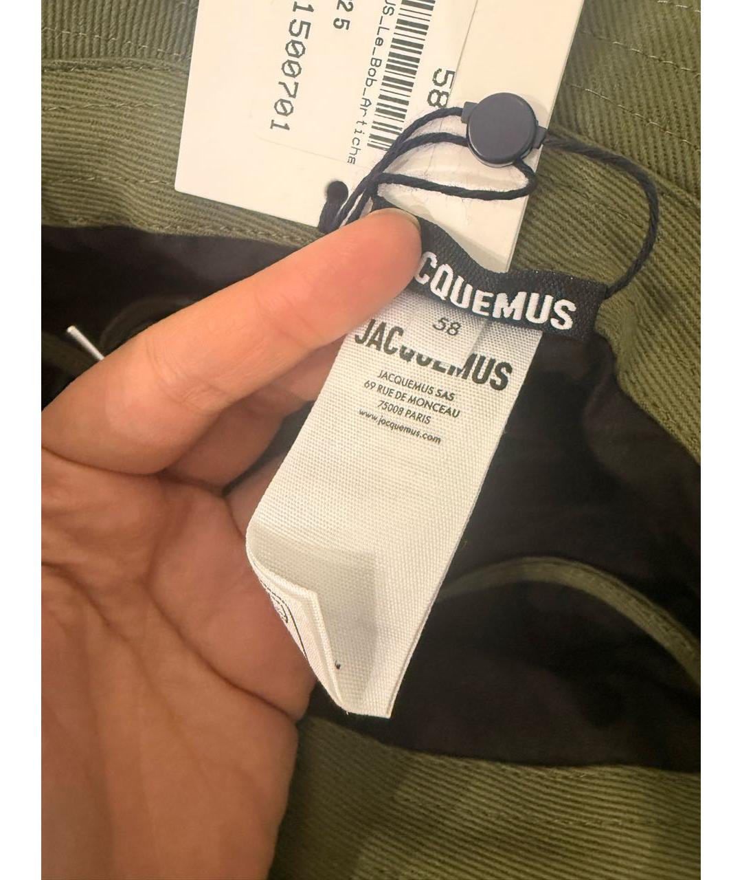 JACQUEMUS Хаки хлопковая панама, фото 4