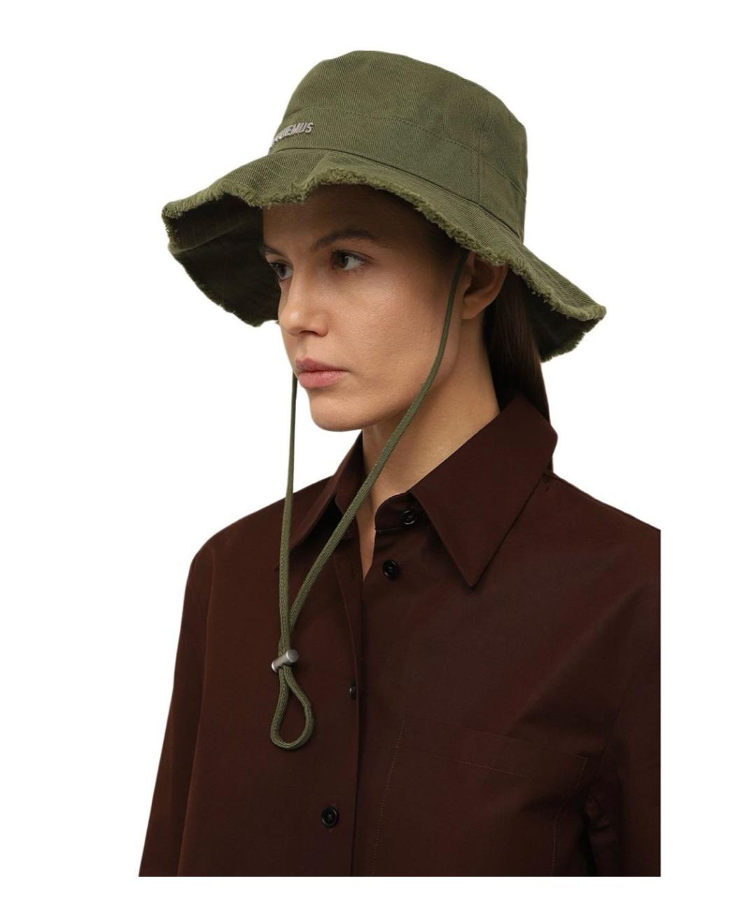 JACQUEMUS Хаки хлопковая панама, фото 7
