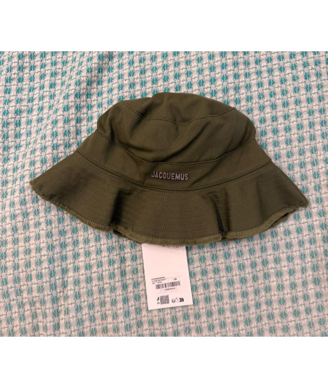 JACQUEMUS Хаки хлопковая панама, фото 2