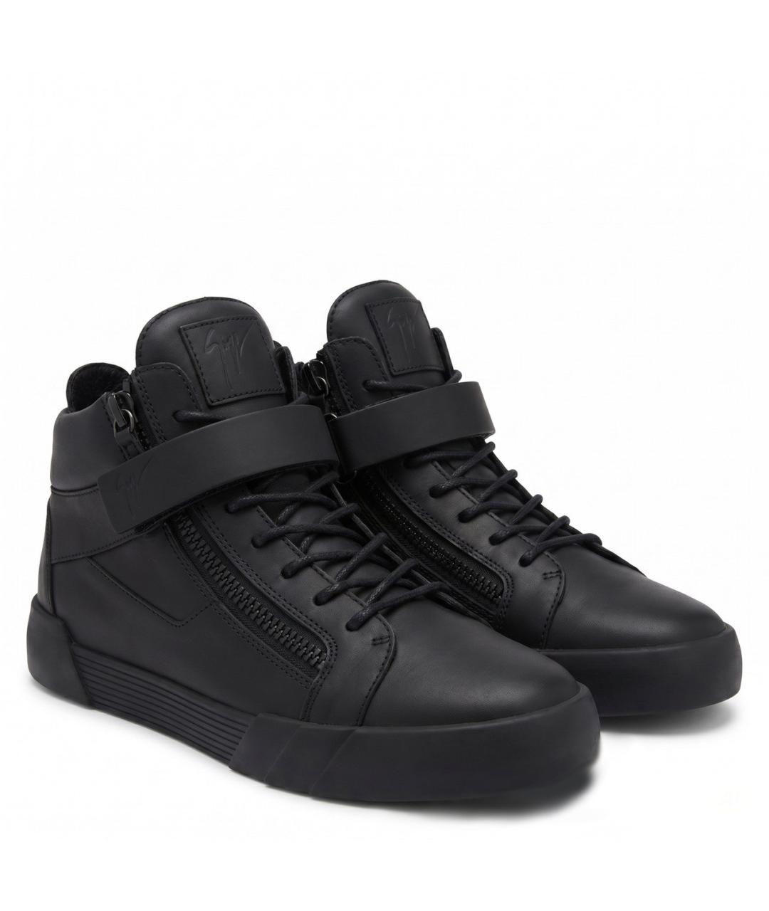 GIUSEPPE ZANOTTI DESIGN Черные кожаные высокие ботинки, фото 3