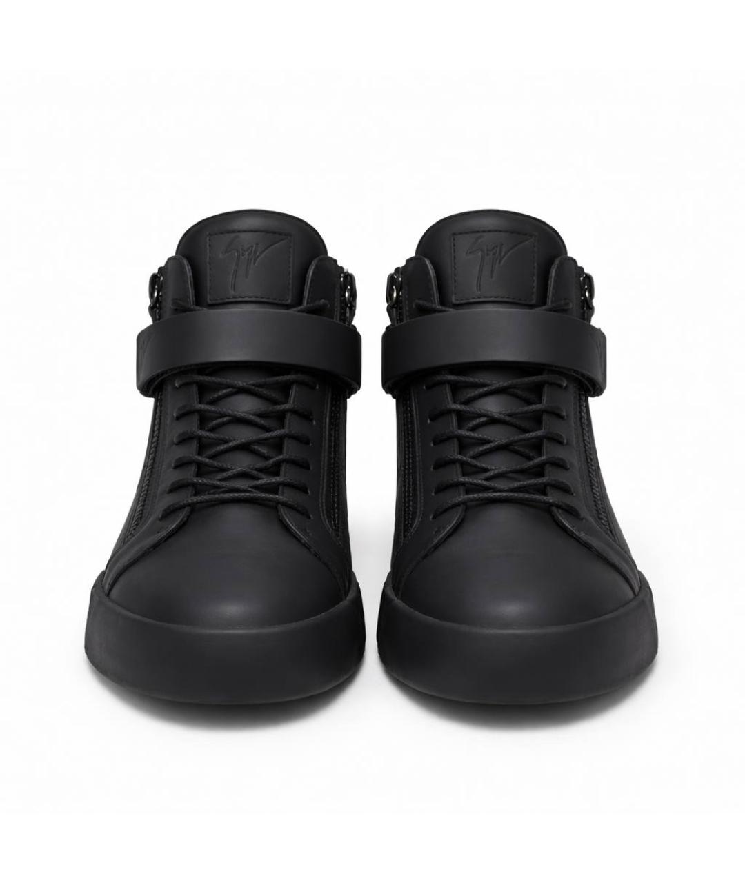GIUSEPPE ZANOTTI DESIGN Черные кожаные высокие ботинки, фото 2