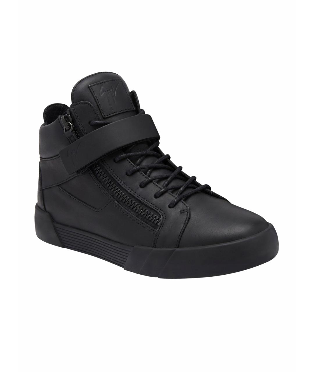 GIUSEPPE ZANOTTI DESIGN Черные кожаные высокие ботинки, фото 1