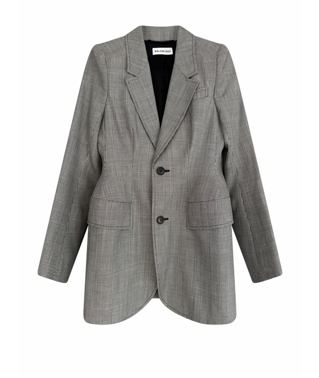 BALENCIAGA Серый шерстяной жакет/пиджак, фото 1