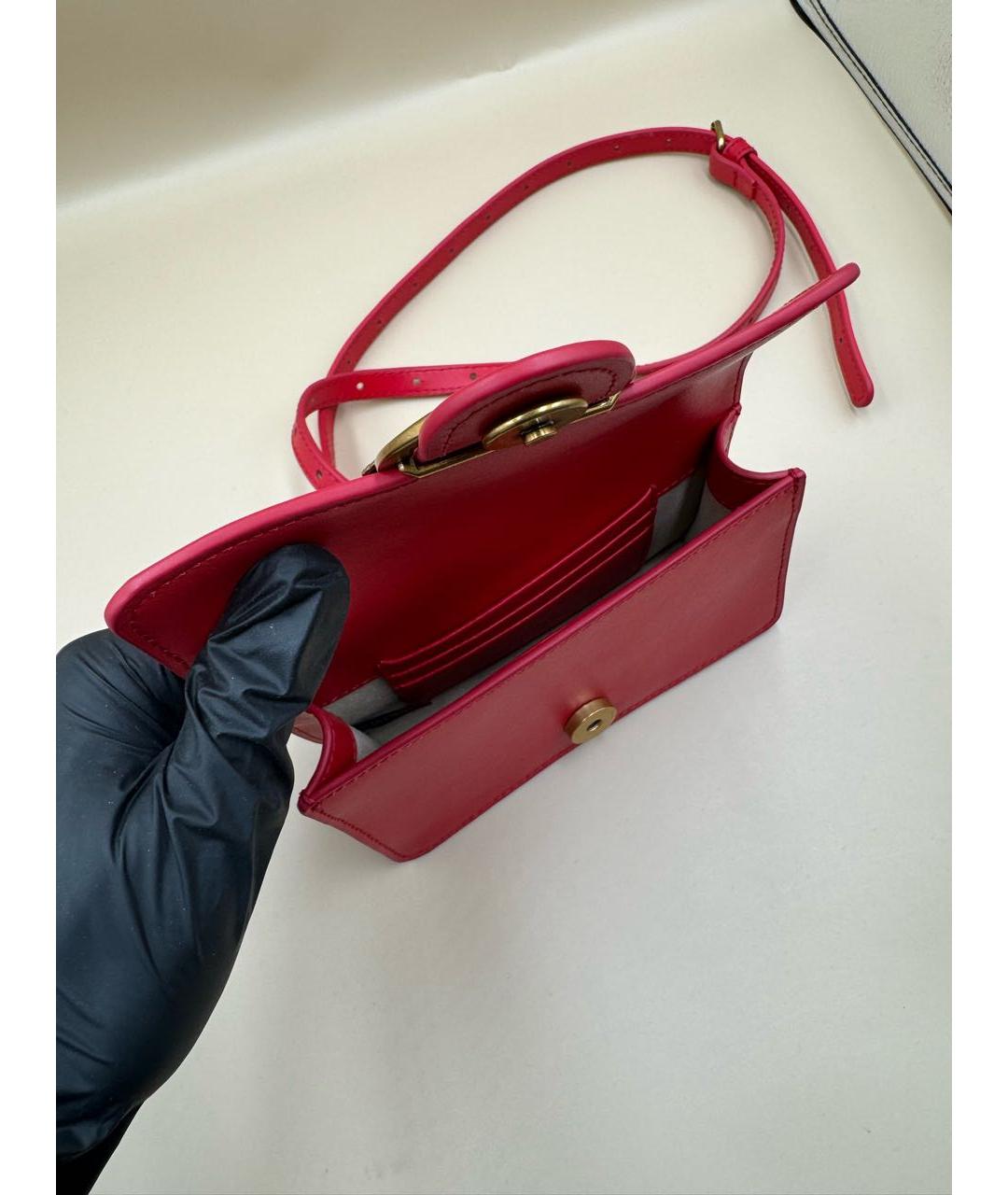 PINKO Красная кожаная сумка через плечо, фото 6