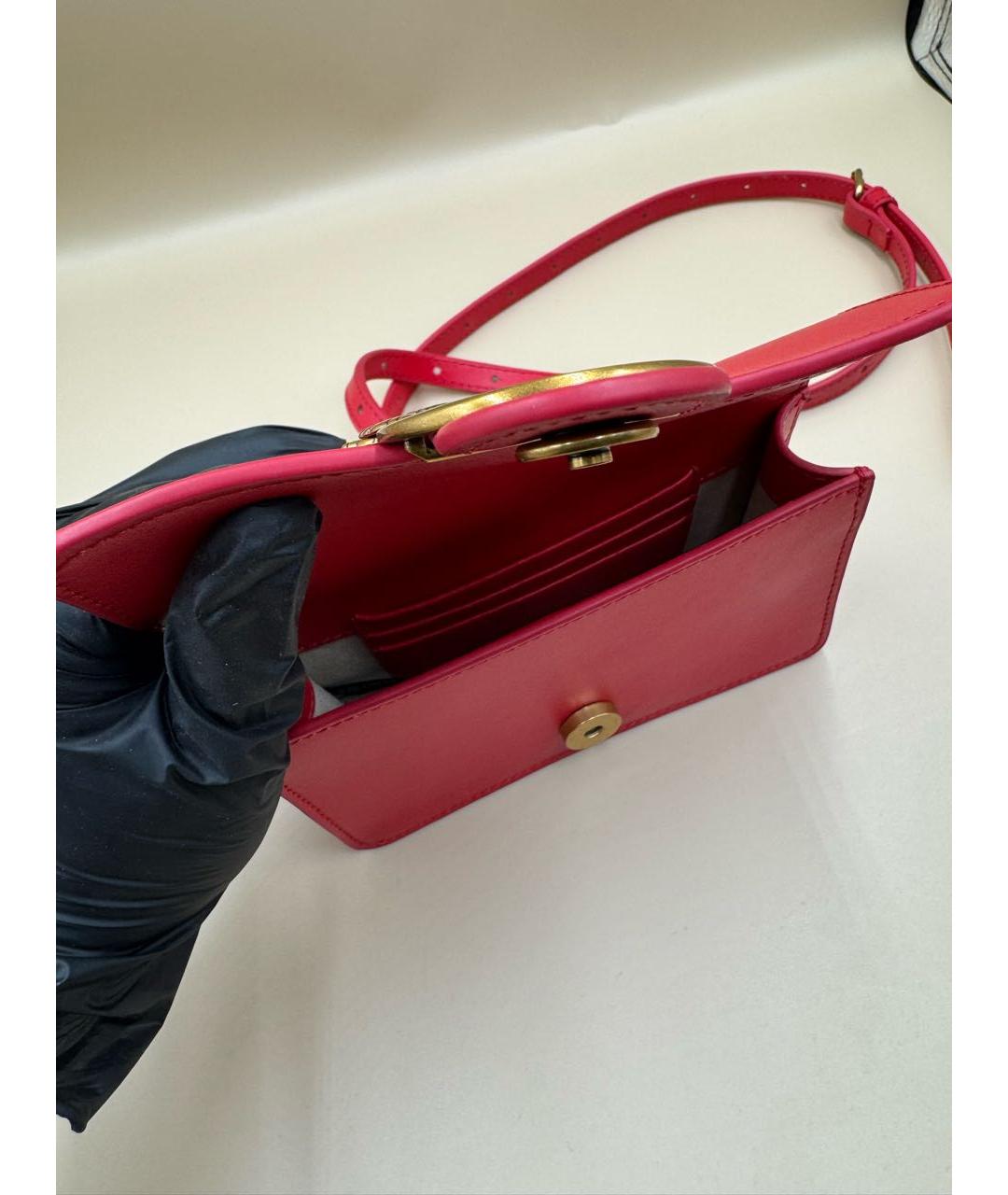 PINKO Красная кожаная сумка через плечо, фото 5
