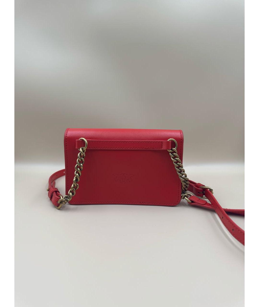 PINKO Красная кожаная сумка через плечо, фото 2