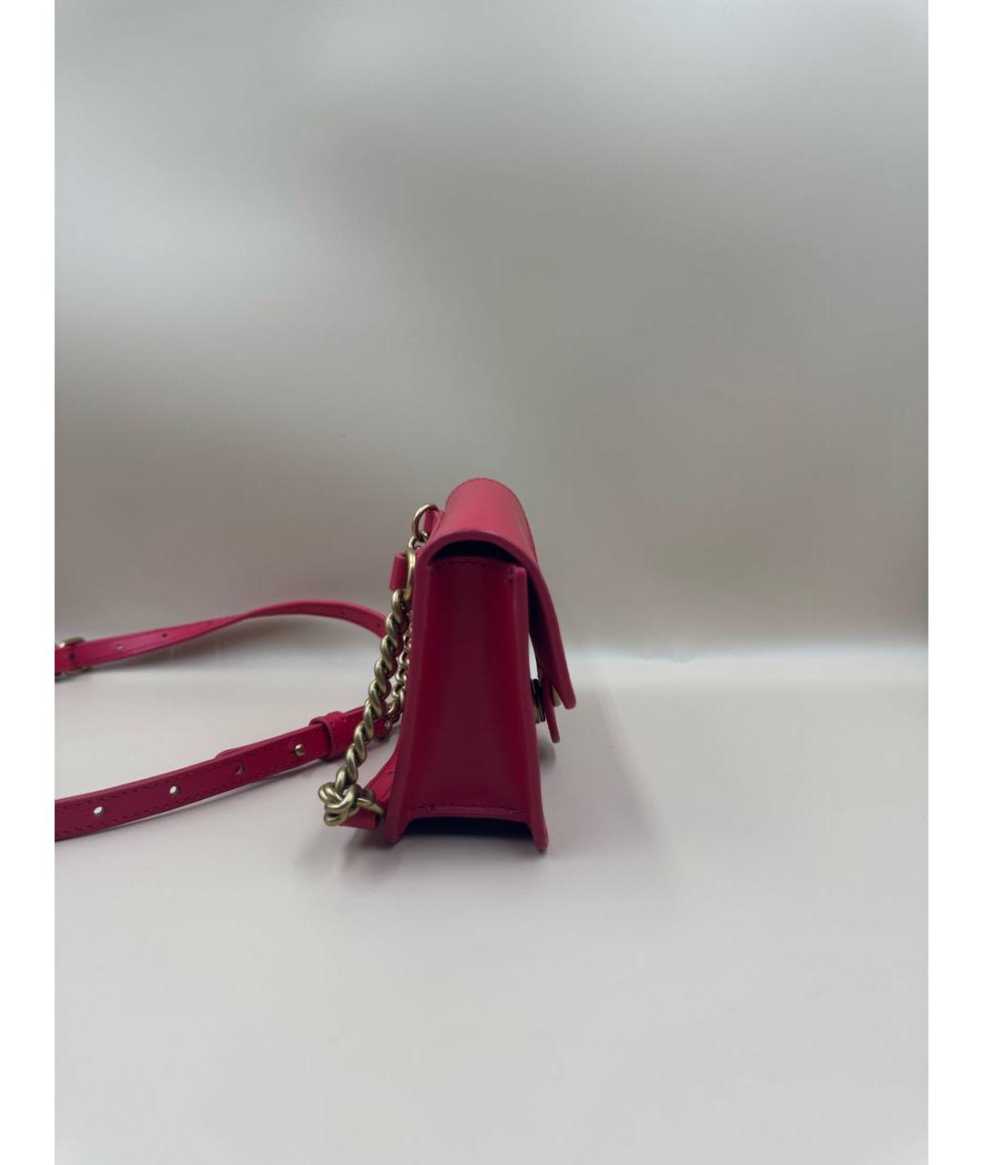 PINKO Красная кожаная сумка через плечо, фото 4