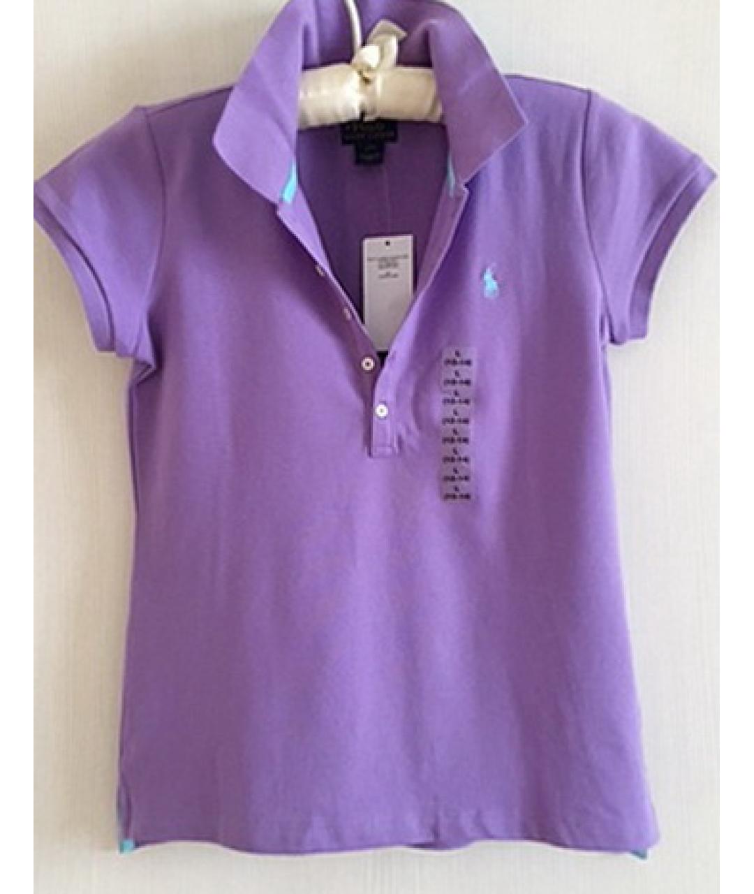 POLO RALPH LAUREN Фиолетовый хлопковый детская футболка / топ, фото 6