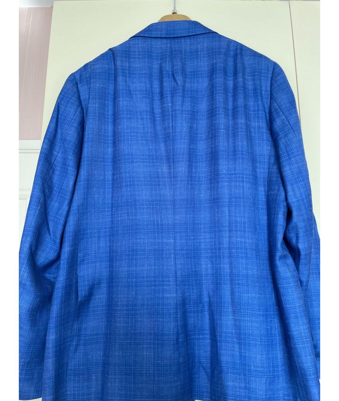 KITON Синий шерстяной пиджак, фото 2