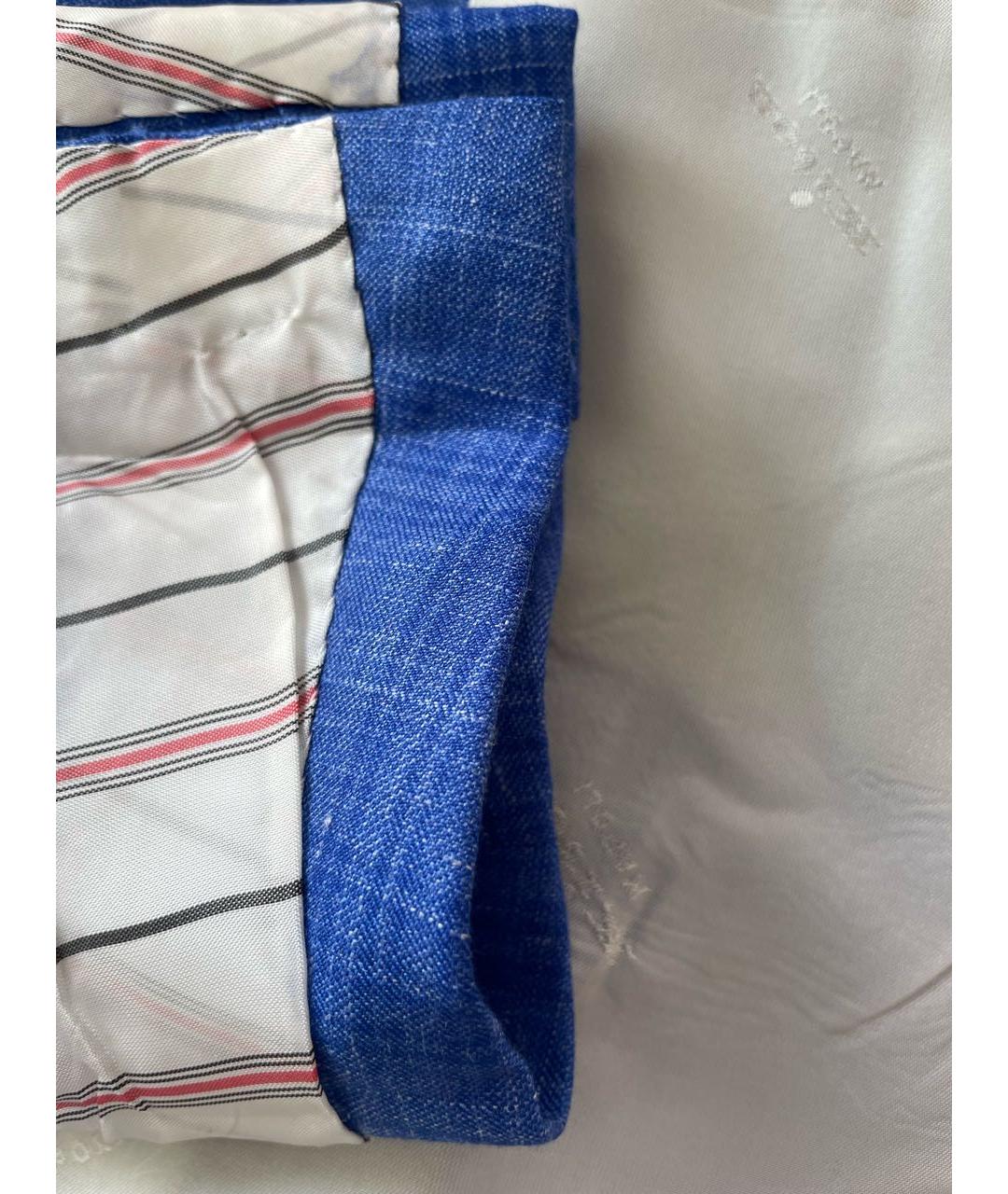 KITON Синий шерстяной пиджак, фото 6