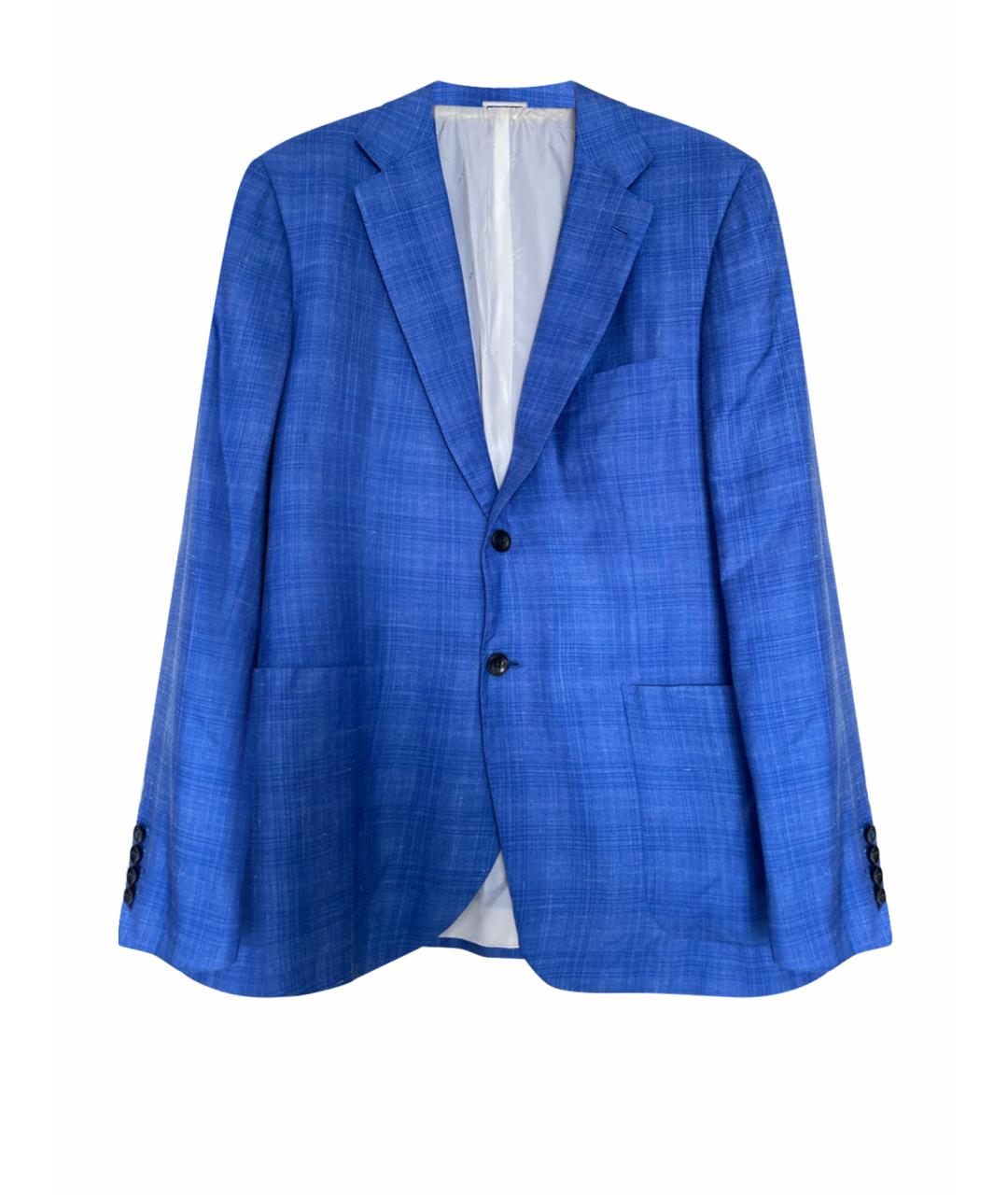 KITON Синий шерстяной пиджак, фото 1