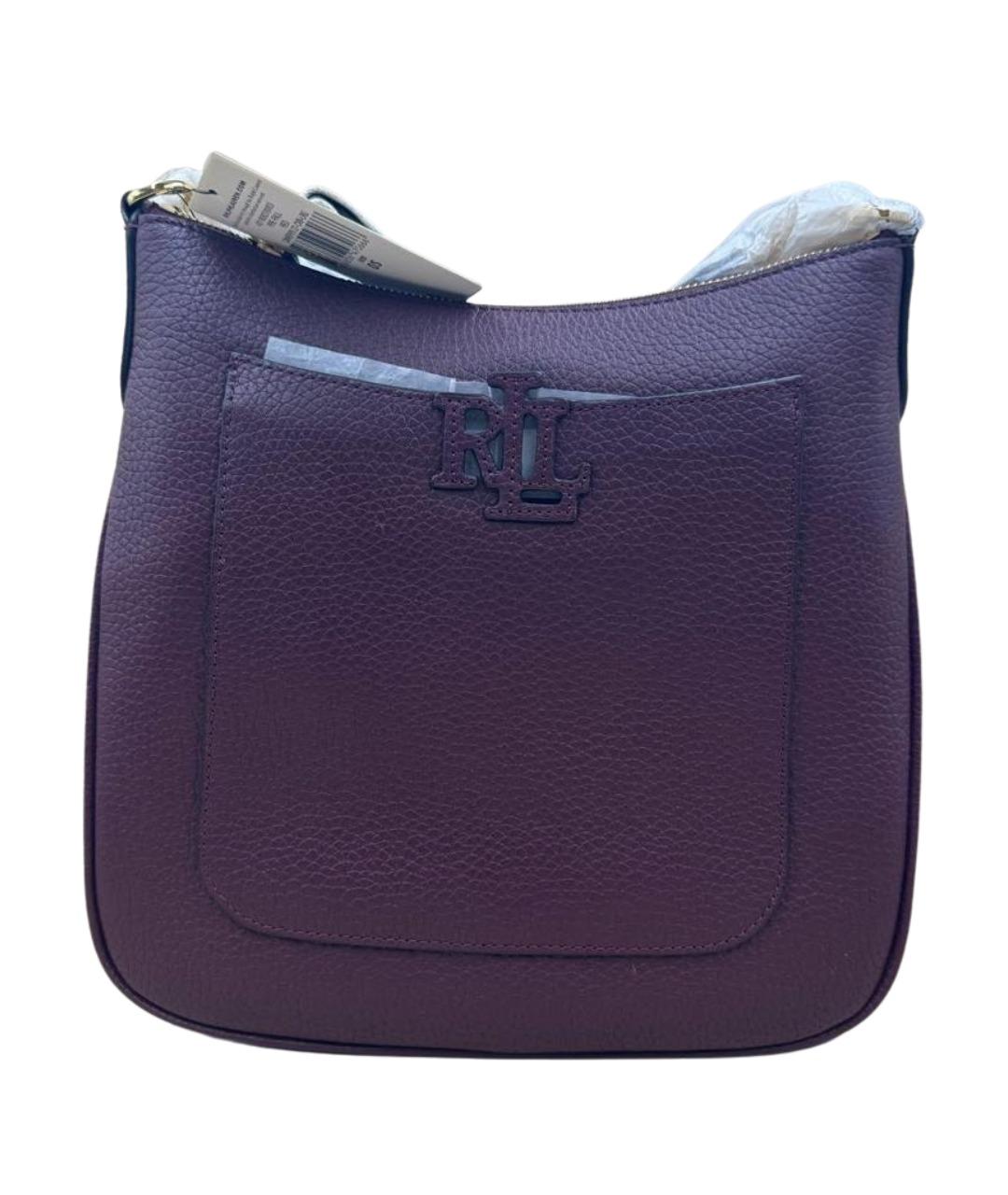 RALPH LAUREN Бордовая кожаная сумка через плечо, фото 1