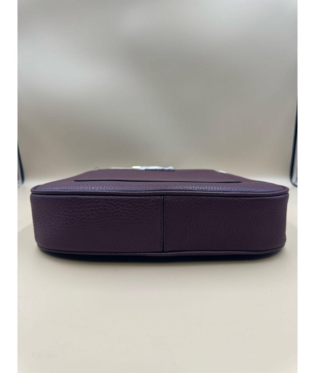 RALPH LAUREN Бордовая кожаная сумка через плечо, фото 4