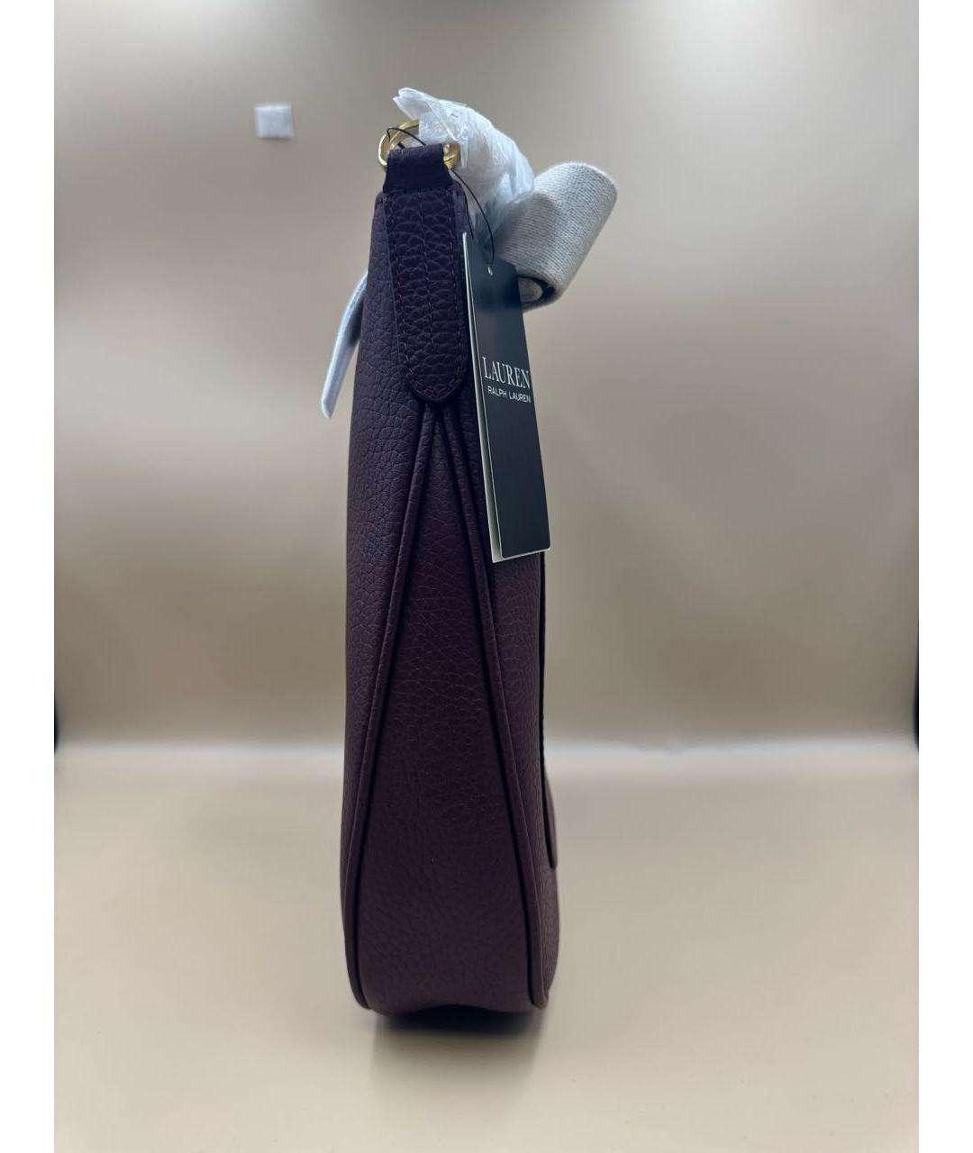 RALPH LAUREN Бордовая кожаная сумка через плечо, фото 3