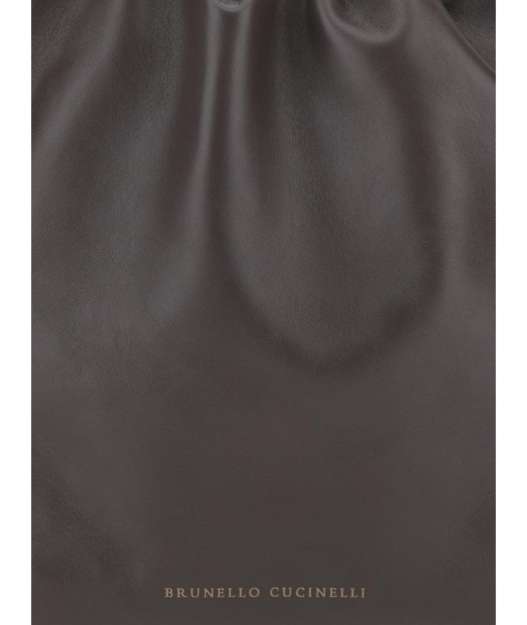 BRUNELLO CUCINELLI Коричневая кожаная сумка с короткими ручками, фото 3