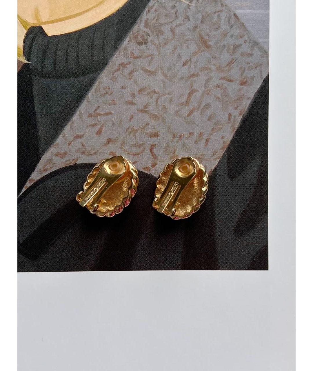 CHRISTIAN DIOR Золотые позолоченные клипсы, фото 3
