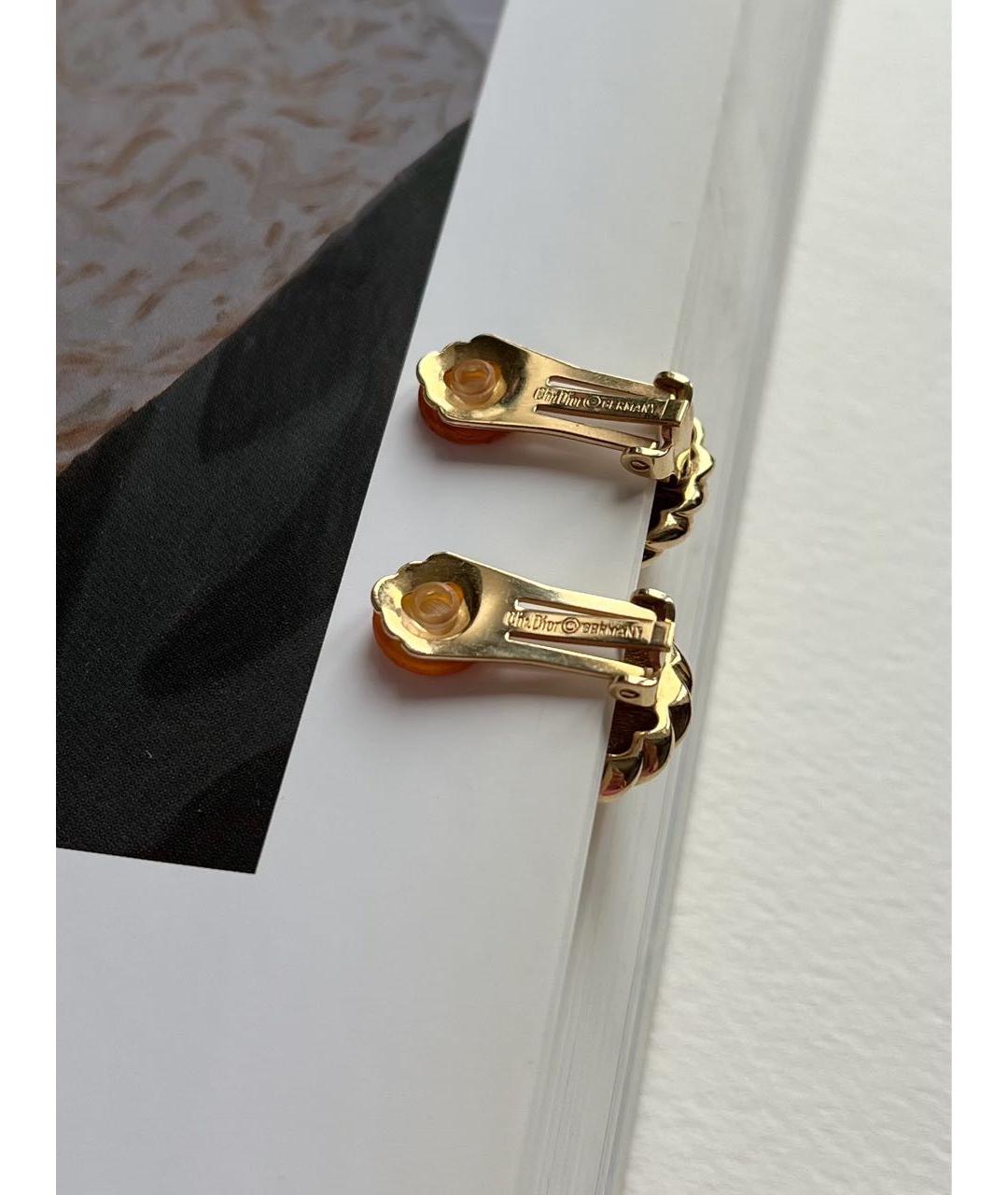 CHRISTIAN DIOR Золотые позолоченные клипсы, фото 4