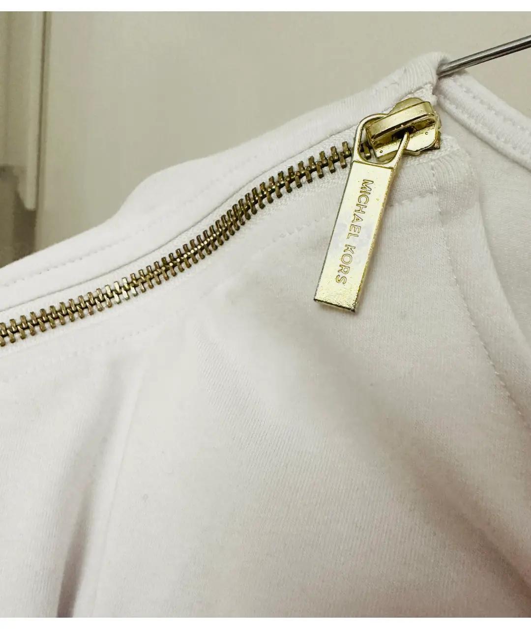 MICHAEL MICHAEL KORS Белая хлопко-эластановая футболка, фото 5