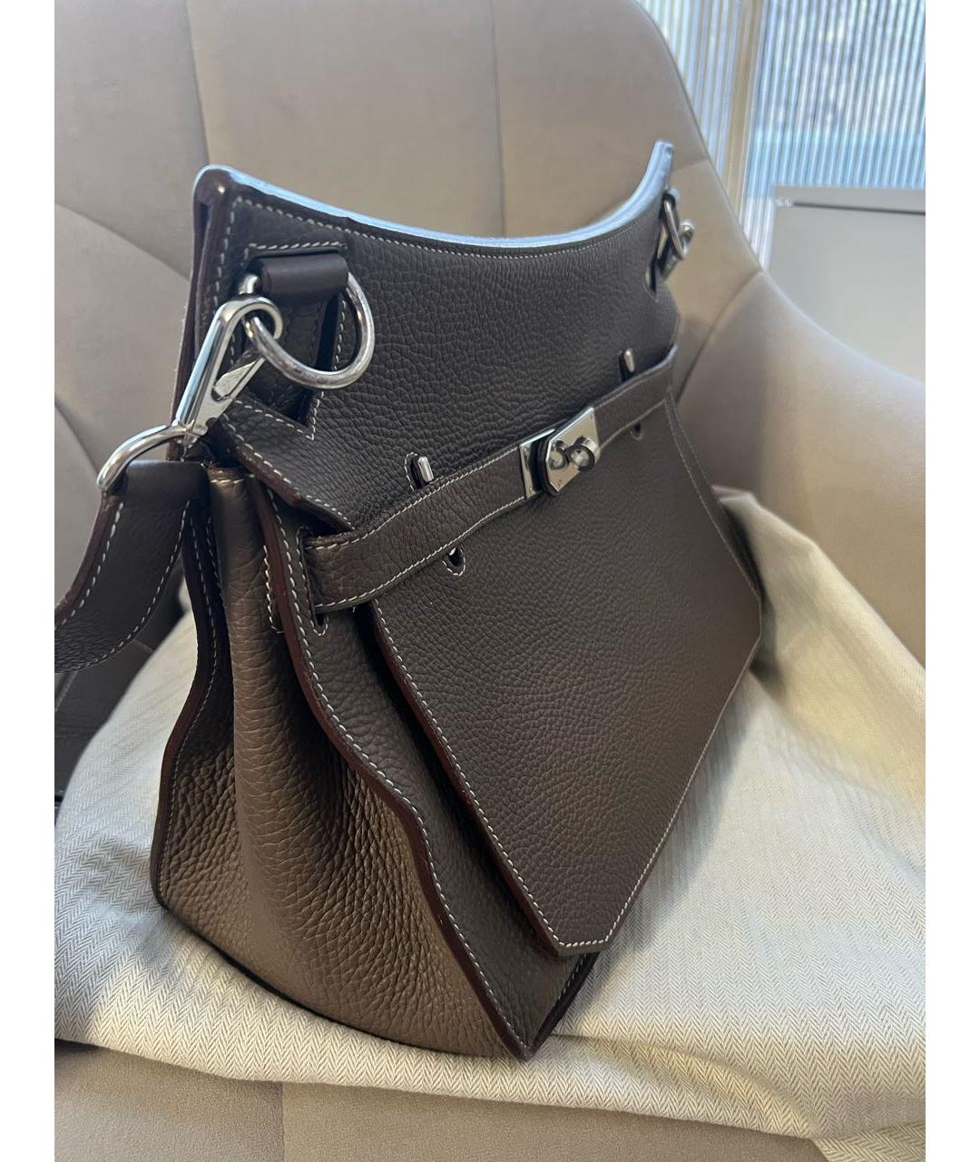 HERMES Серая кожаная сумка через плечо, фото 2