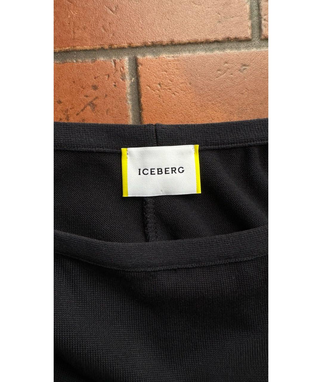 ICEBERG Темно-синяя хлопковая юбка миди, фото 3