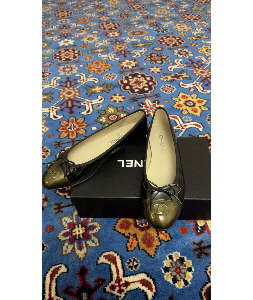 CHANEL Черные кожаные балетки, фото 3