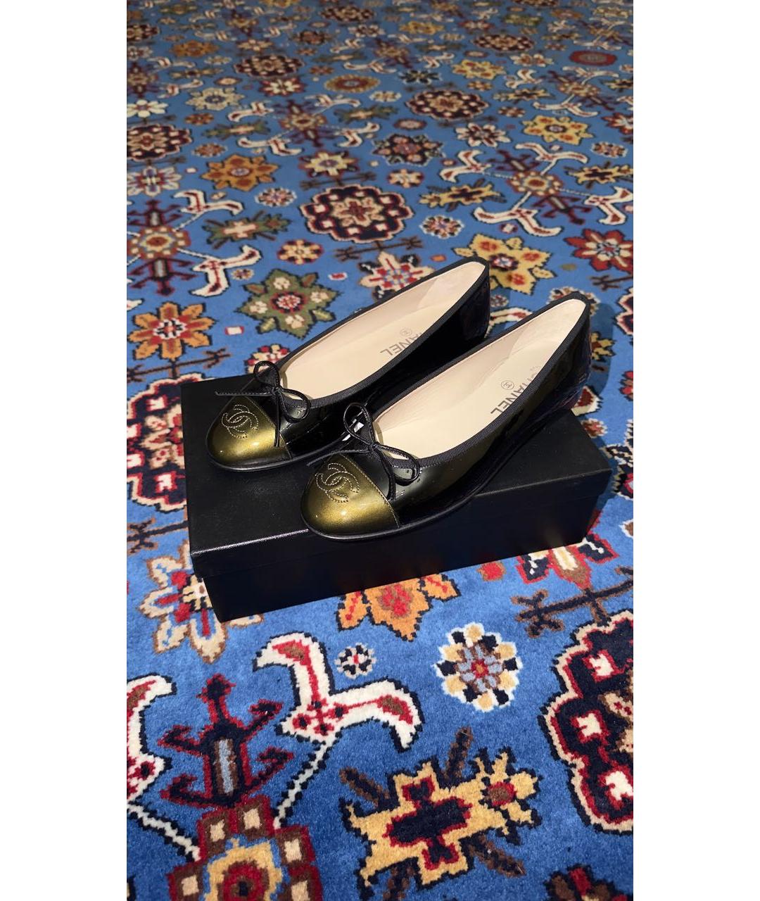 CHANEL Черные кожаные балетки, фото 2