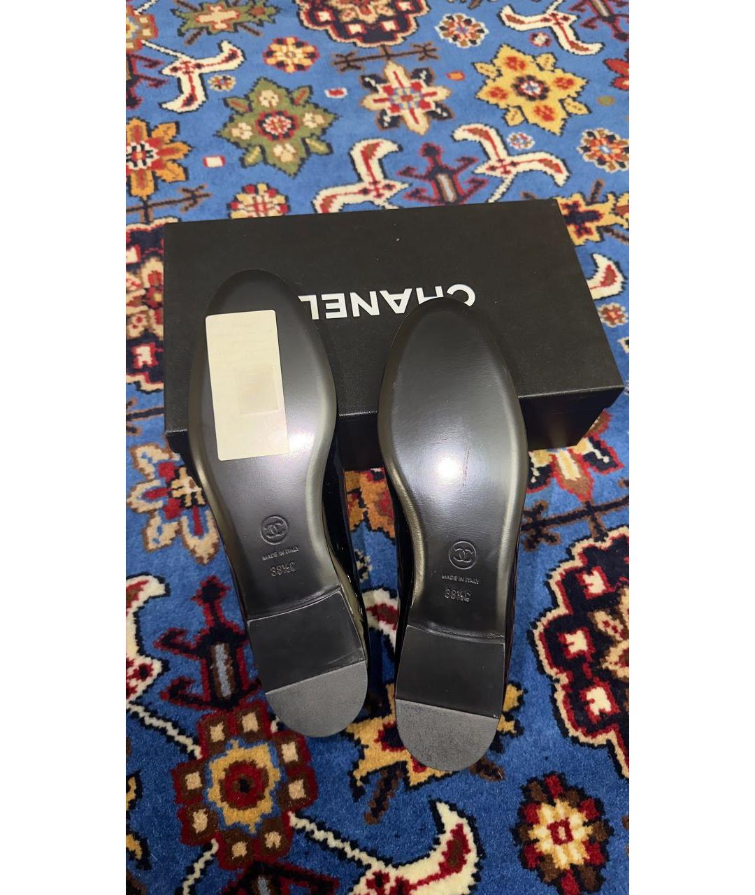 CHANEL Черные кожаные балетки, фото 5