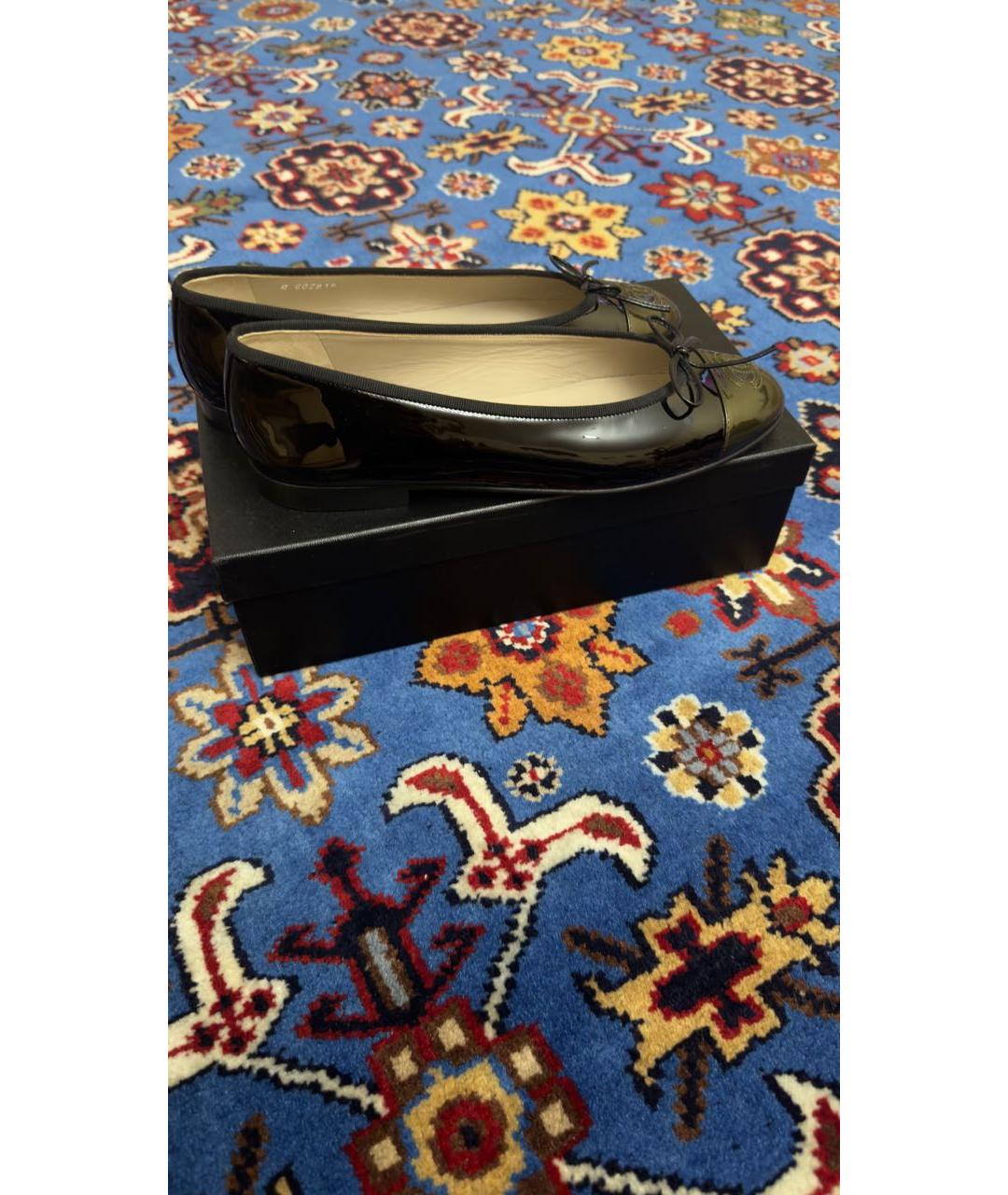 CHANEL Черные кожаные балетки, фото 6