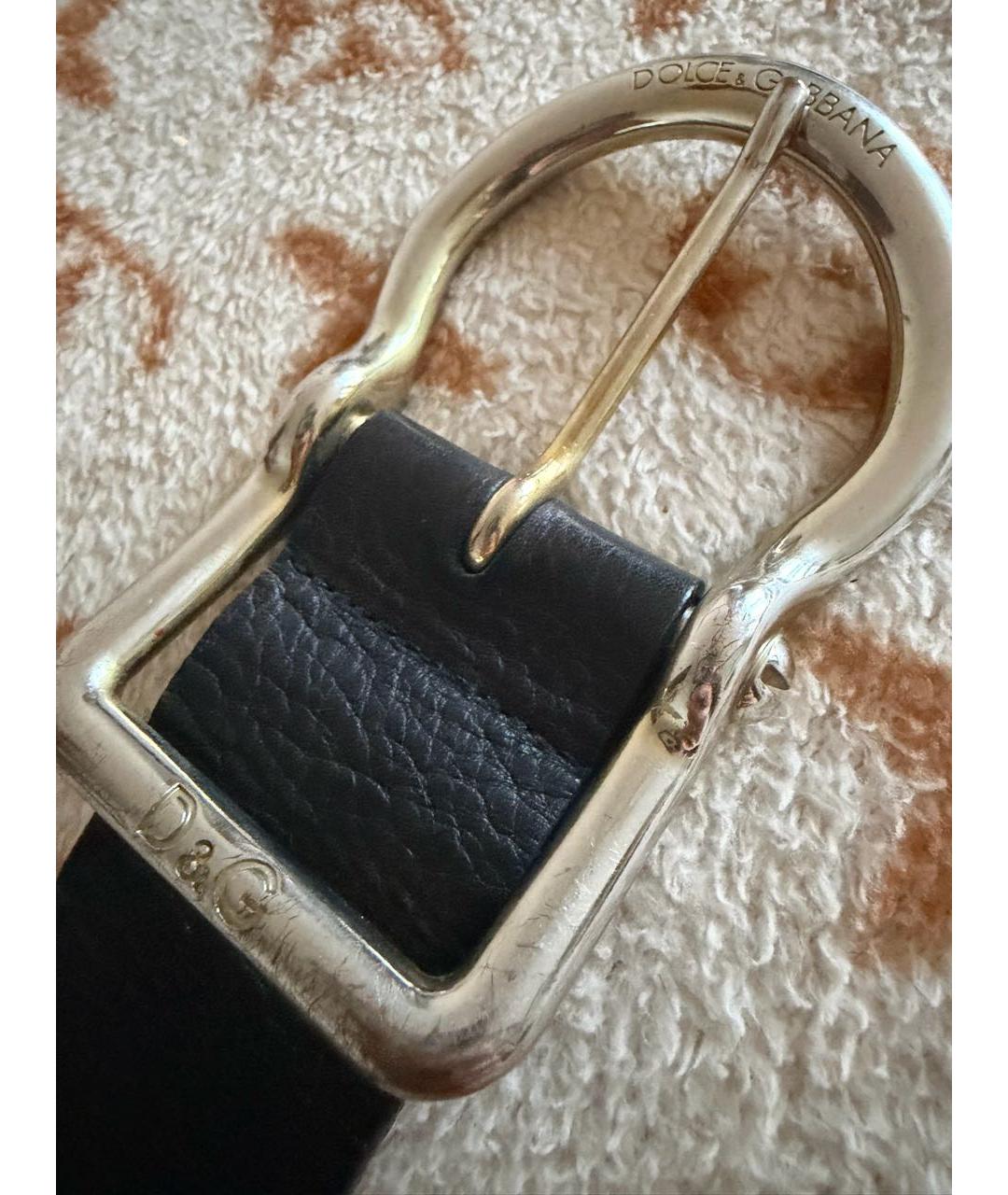 DOLCE&GABBANA Черный кожаный ремень, фото 7