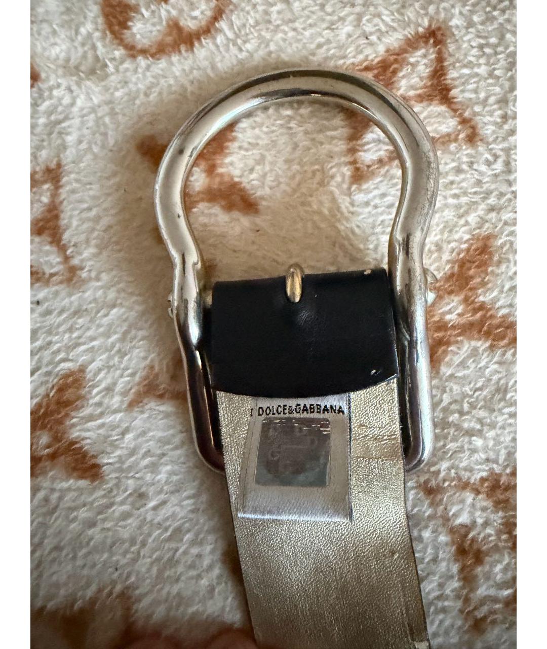 DOLCE&GABBANA Черный кожаный ремень, фото 4