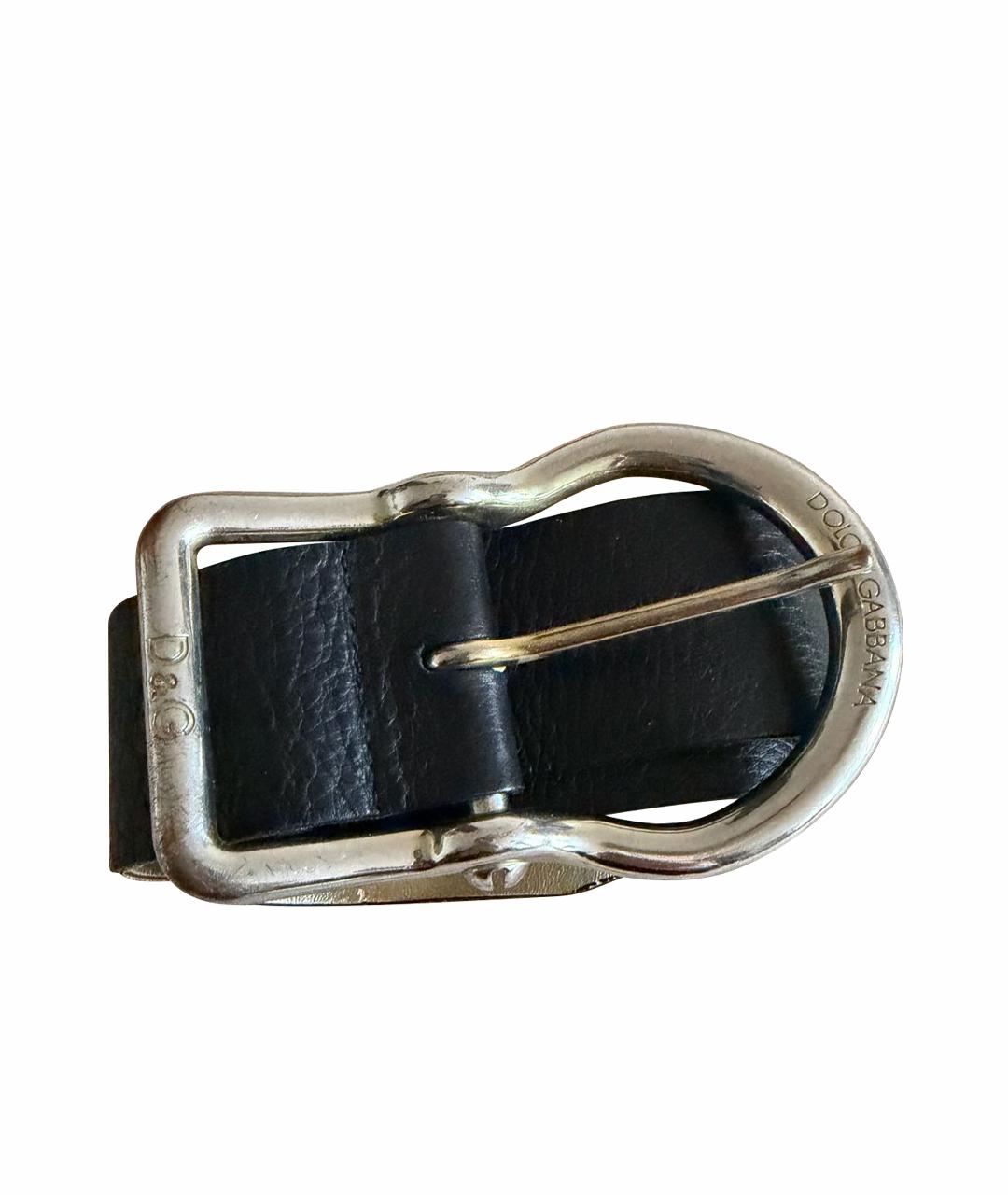 DOLCE&GABBANA Черный кожаный ремень, фото 1
