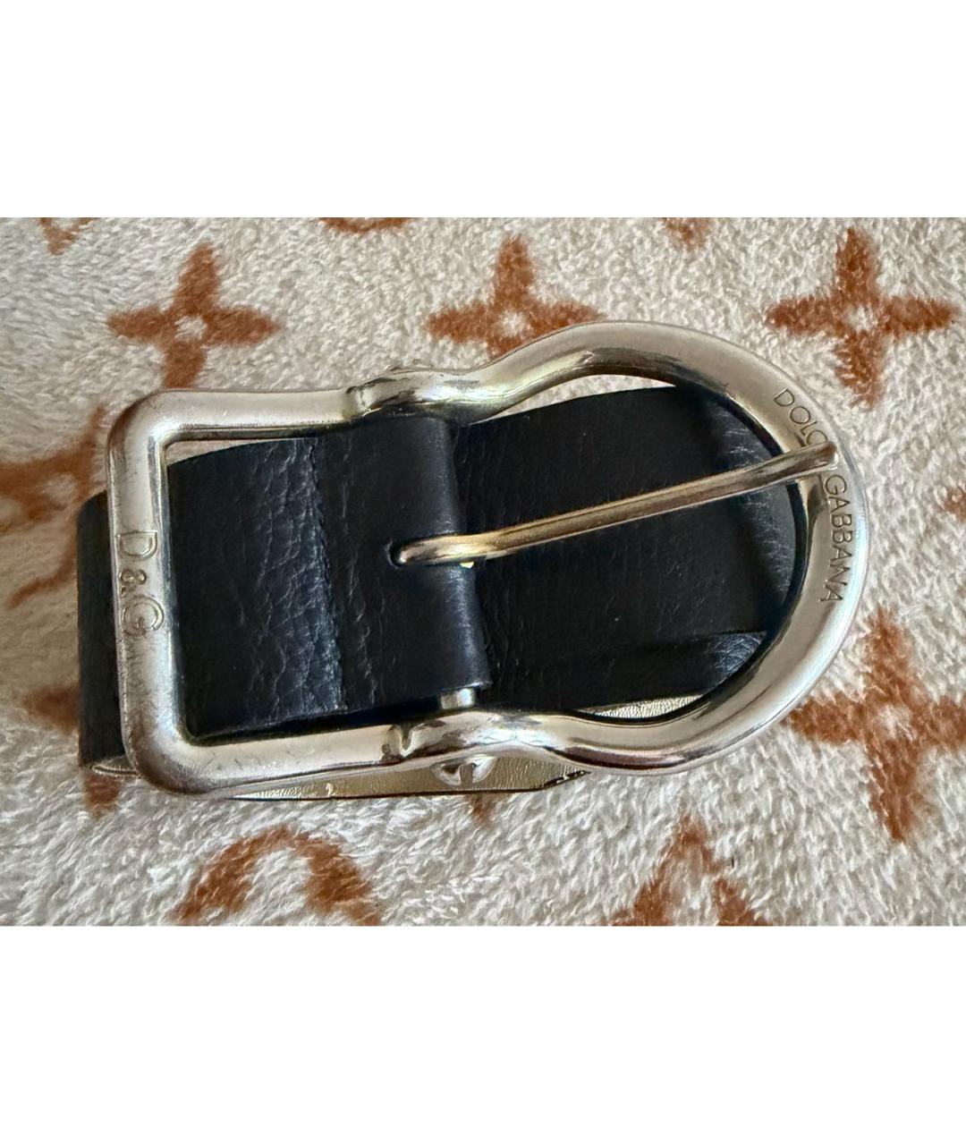 DOLCE&GABBANA Черный кожаный ремень, фото 8