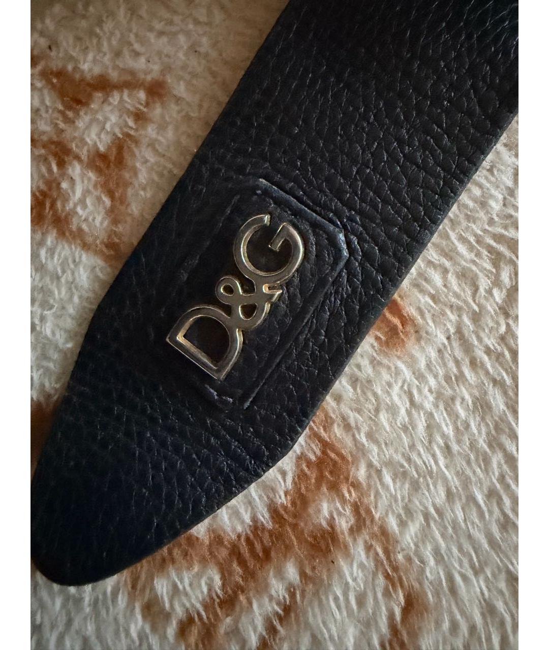 DOLCE&GABBANA Черный кожаный ремень, фото 5