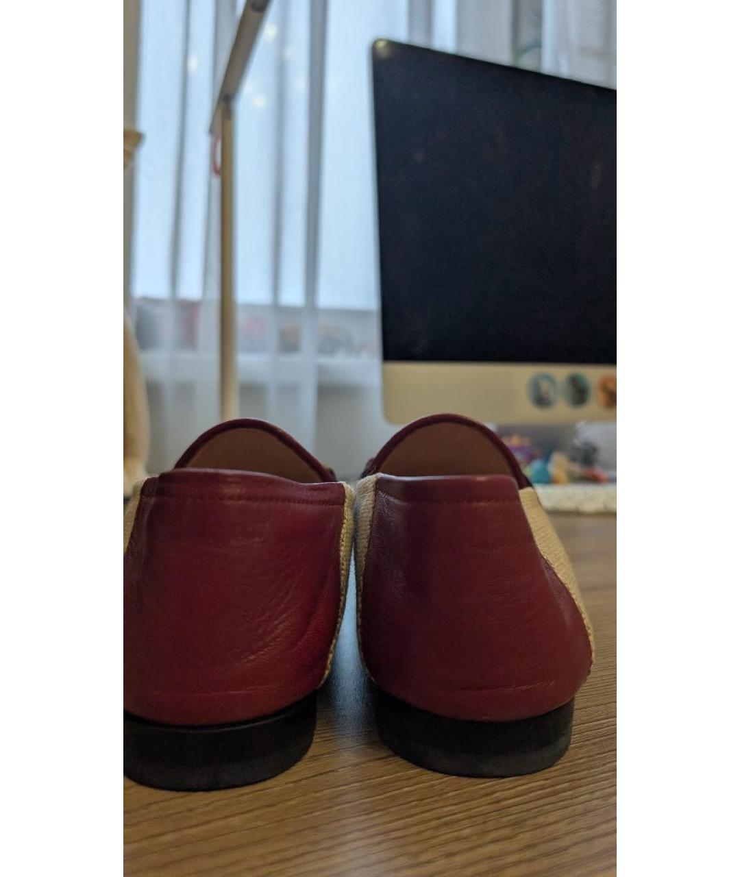 GUCCI Бежевые текстильные лоферы, фото 4