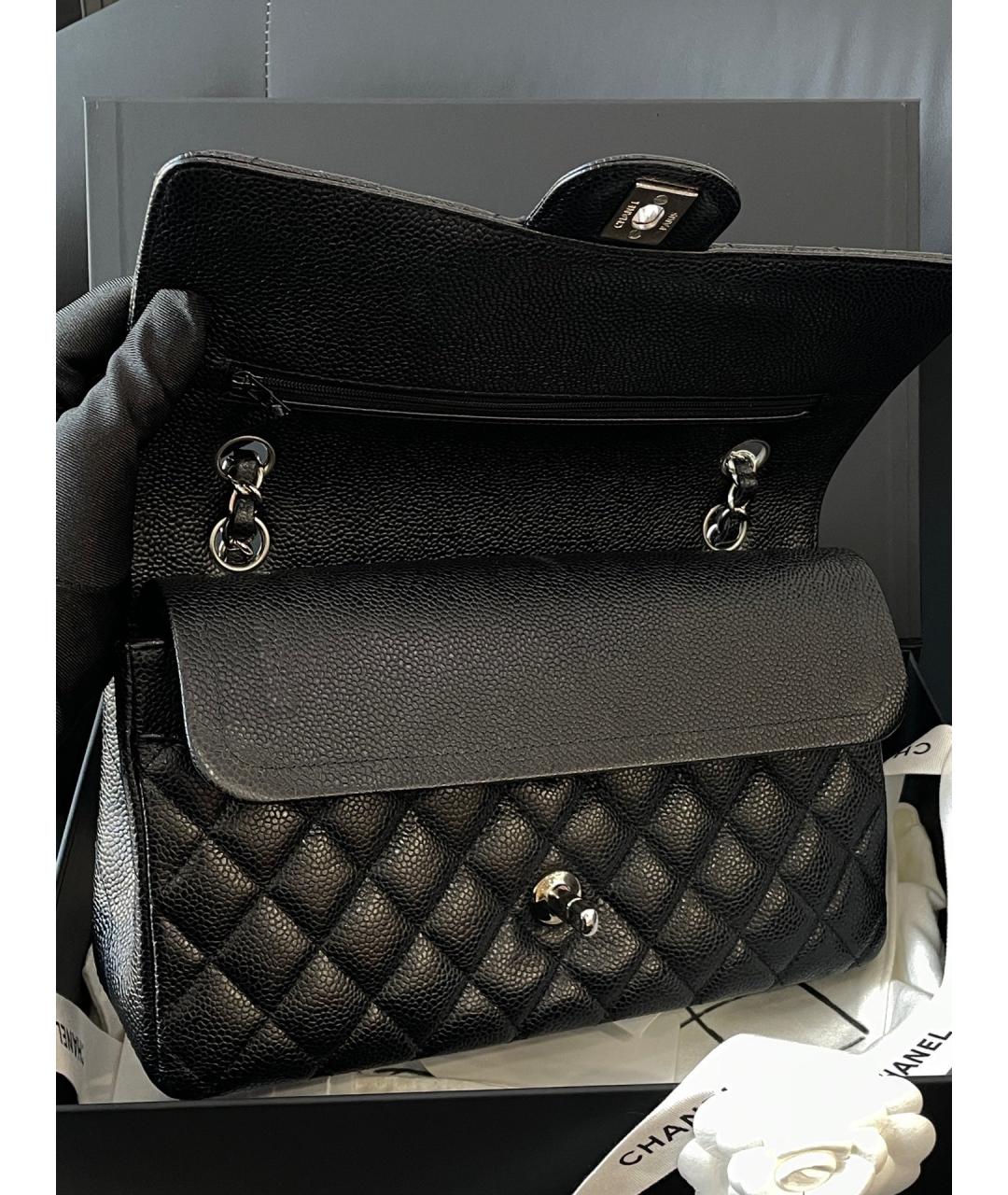 CHANEL Черная кожаная сумка через плечо, фото 8