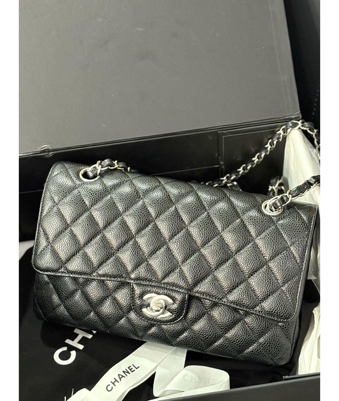 CHANEL Черная кожаная сумка через плечо, фото 9