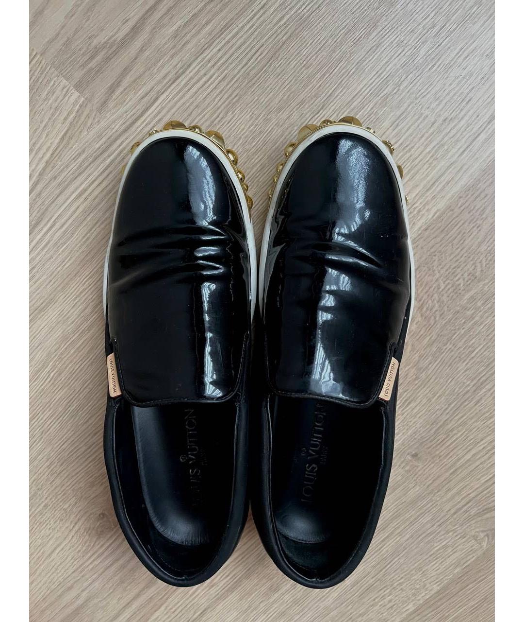 LOUIS VUITTON Черные слипоны из лакированной кожи, фото 2